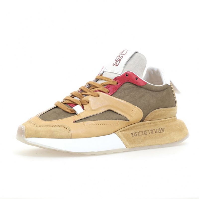 A.S.98 Franklyn Sneakers Heren Khaki | BE-VTXHBR759