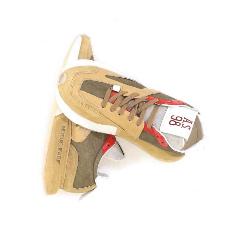 A.S.98 Franklyn Sneakers Heren Khaki | BE-VTXHBR759