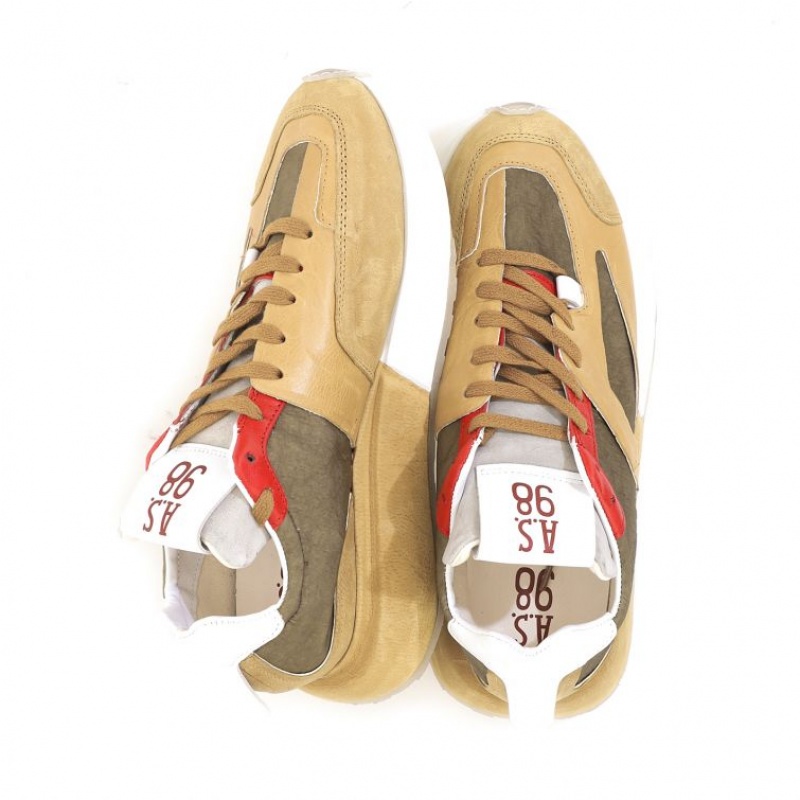 A.S.98 Franklyn Sneakers Heren Khaki | BE-VTXHBR759