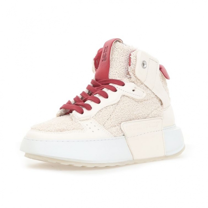 A.S.98 Hammond Sneakers Dames Wit Rood | BE-DAPIBO634