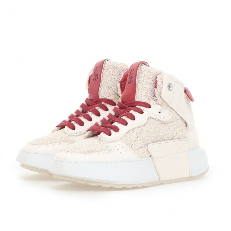 A.S.98 Hammond Sneakers Dames Wit Rood | BE-DAPIBO634