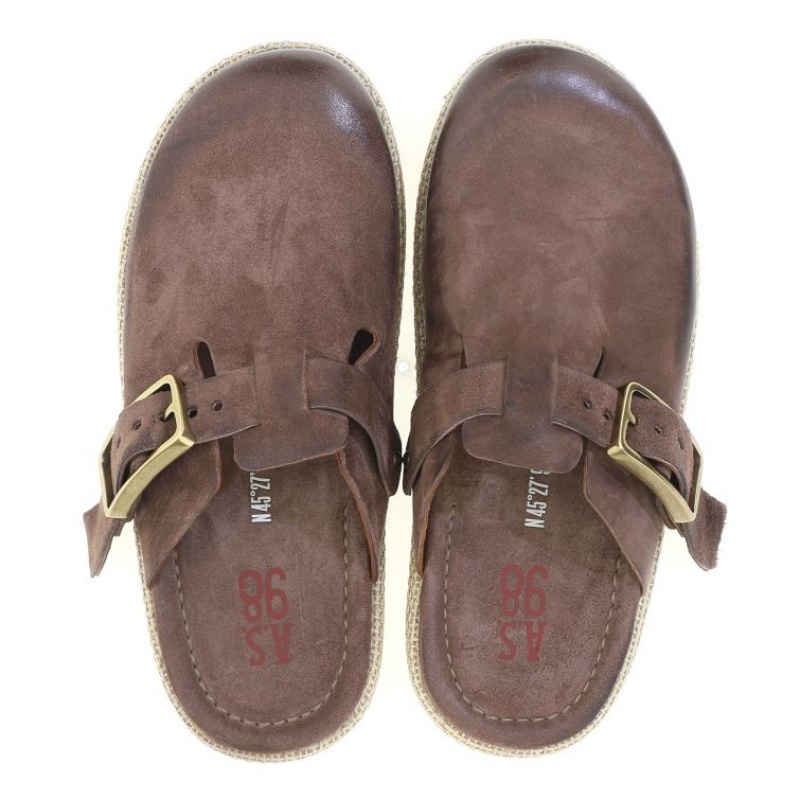 A.S.98 Mules Mike flat shoes Heren Bruin | BE-BJRNAO920