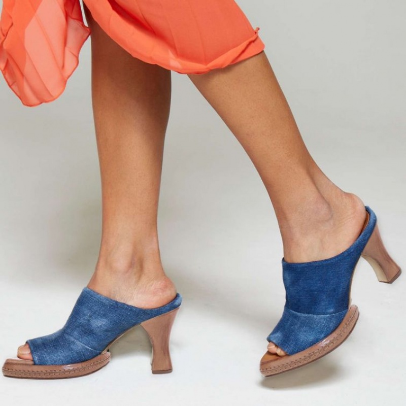 A.S.98 Vannie Mules Dames Blauw | BE-PXQZFU368