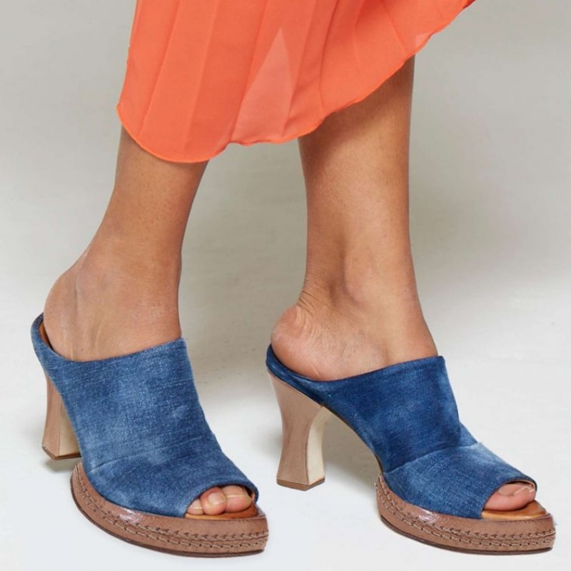 A.S.98 Vannie Mules Dames Blauw | BE-PXQZFU368